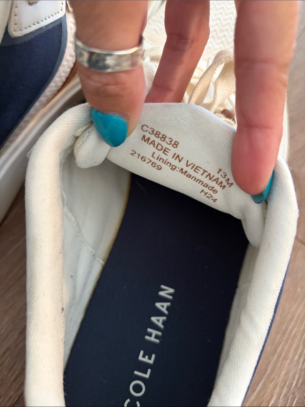 Cole Haan Grand Crosscourt Winner Sneakers - Cream & Blue size 13 - Picture 7 of 7